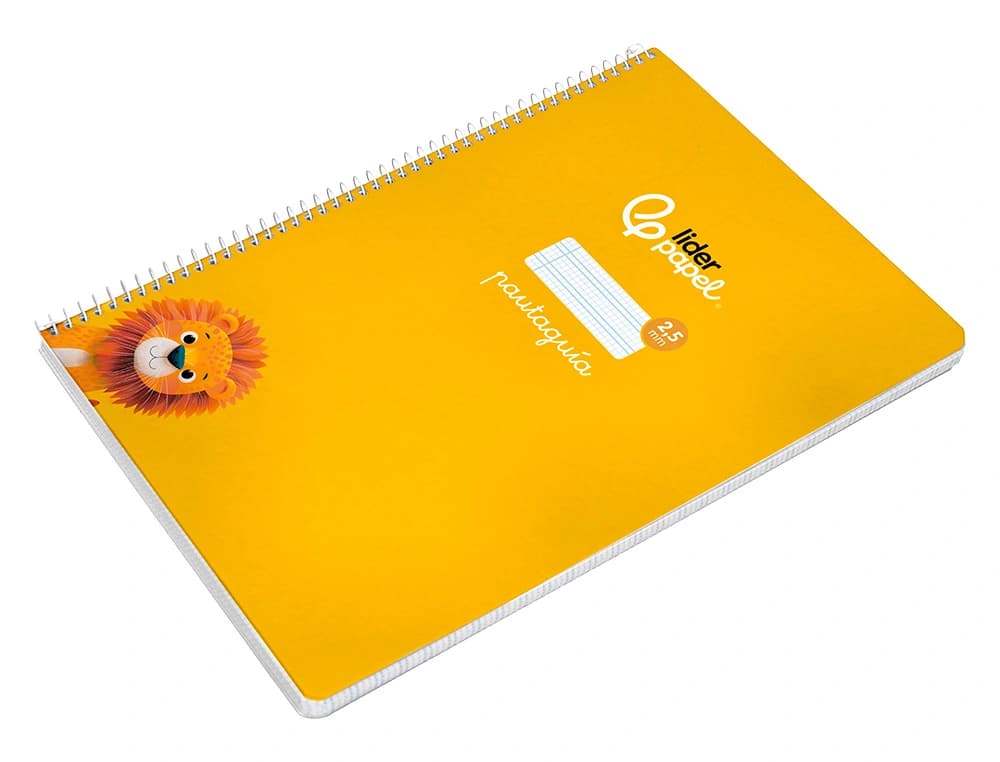 Cuaderno espiral liderpapel a4 pautaguia tapa dura 80h 90 gr cuadro pautado 2,5mm