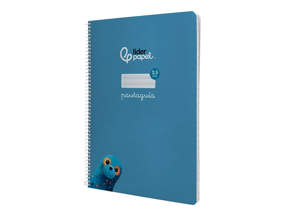 Cuaderno espiral liderpapel a4 a4 pautaguia tapa dura 80h 90 gr cuadro pautado 2,5mm color azul