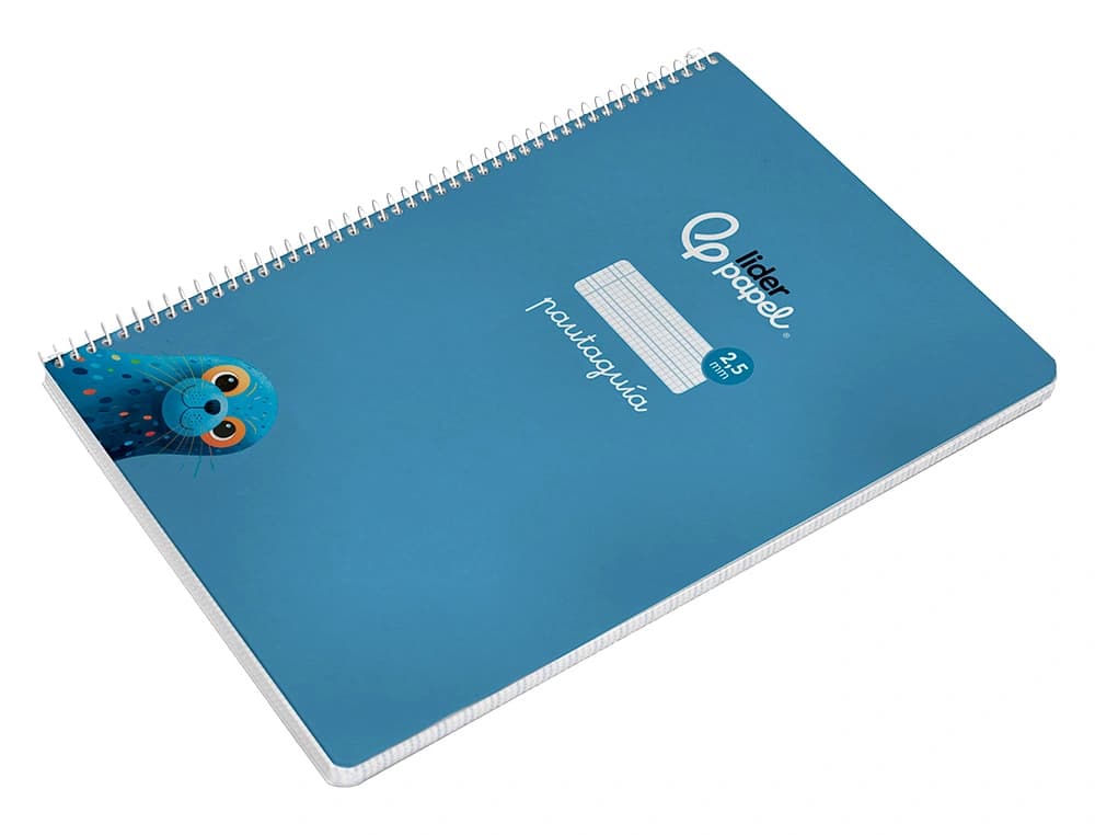 Cuaderno espiral liderpapel a4 a4 pautaguia tapa dura 80h 90 gr cuadro pautado 2,5mm color azul