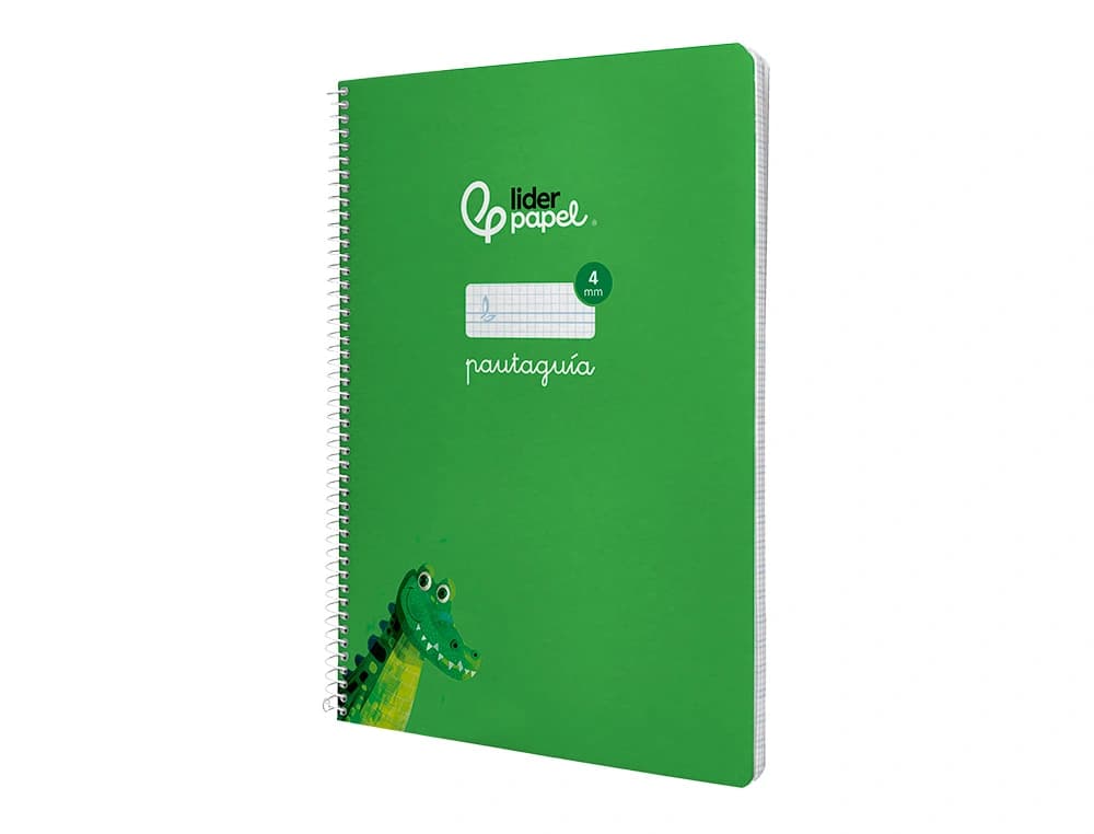 Cuaderno espiral liderpapel pautaguia tapa dura 80h 90gr cuadro pautado 4mm color