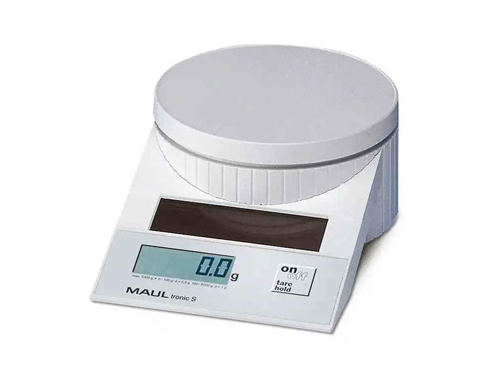 Maul Báscula de precisión Maul tronic solar 5000 g apagado automático color blanco 196x130x65 mm