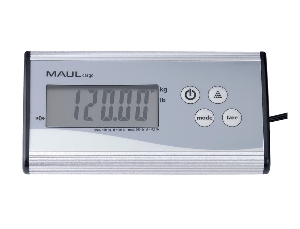 Maul Báscula para paquetes Maul cargo con visor separado 120 kg precisión pesaje 50 g color acero inoxidable