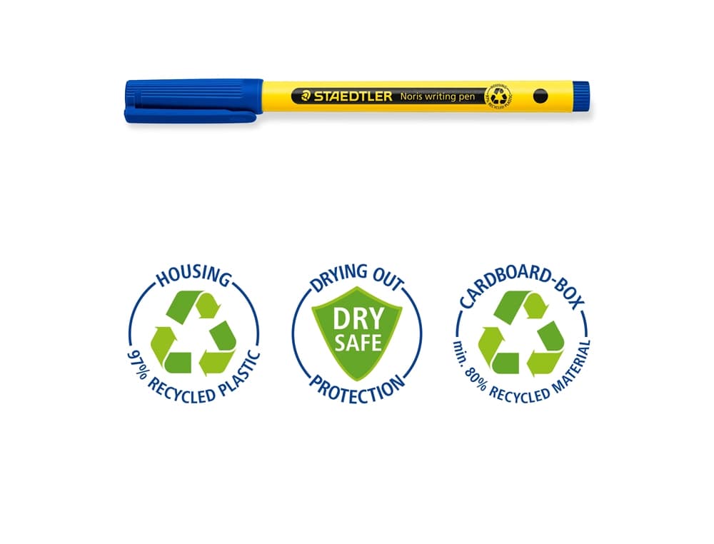 Rotulador staedtler noris writing pen 307 tinta base de agua punta fina trazo 0,6 mm