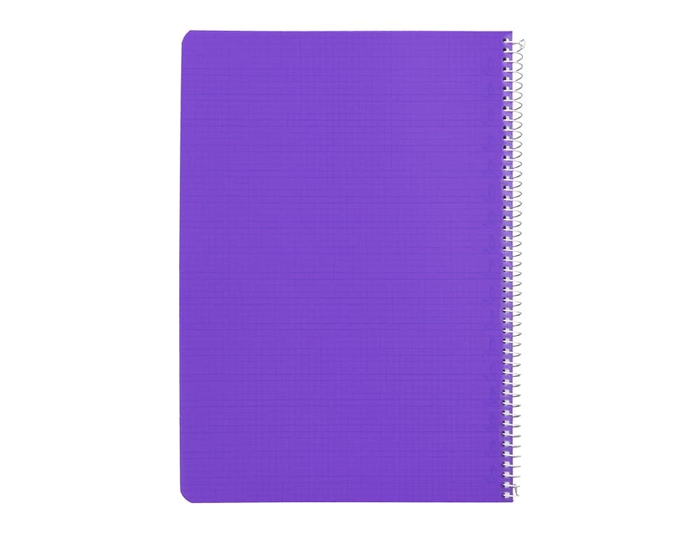 Cuaderno espiral liderpapel a4 pautaguia tapa plastico 80h 90gr cuadro pautado 4mm con margen