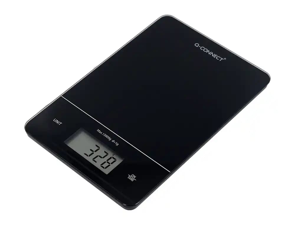 Bascula precision q-connect digital con pantalla lcd precision 1 gr capacidad de 5 gr a 15 kg 240x170x17,5mm