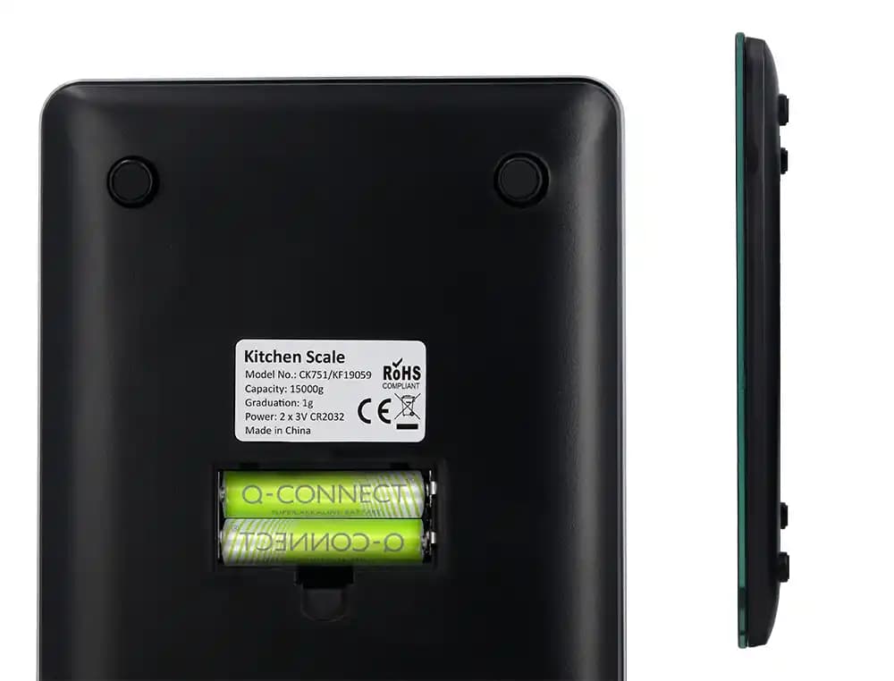 Bascula precision q-connect digital con pantalla lcd precision 1 gr capacidad de 5 gr a 15 kg 240x170x17,5mm