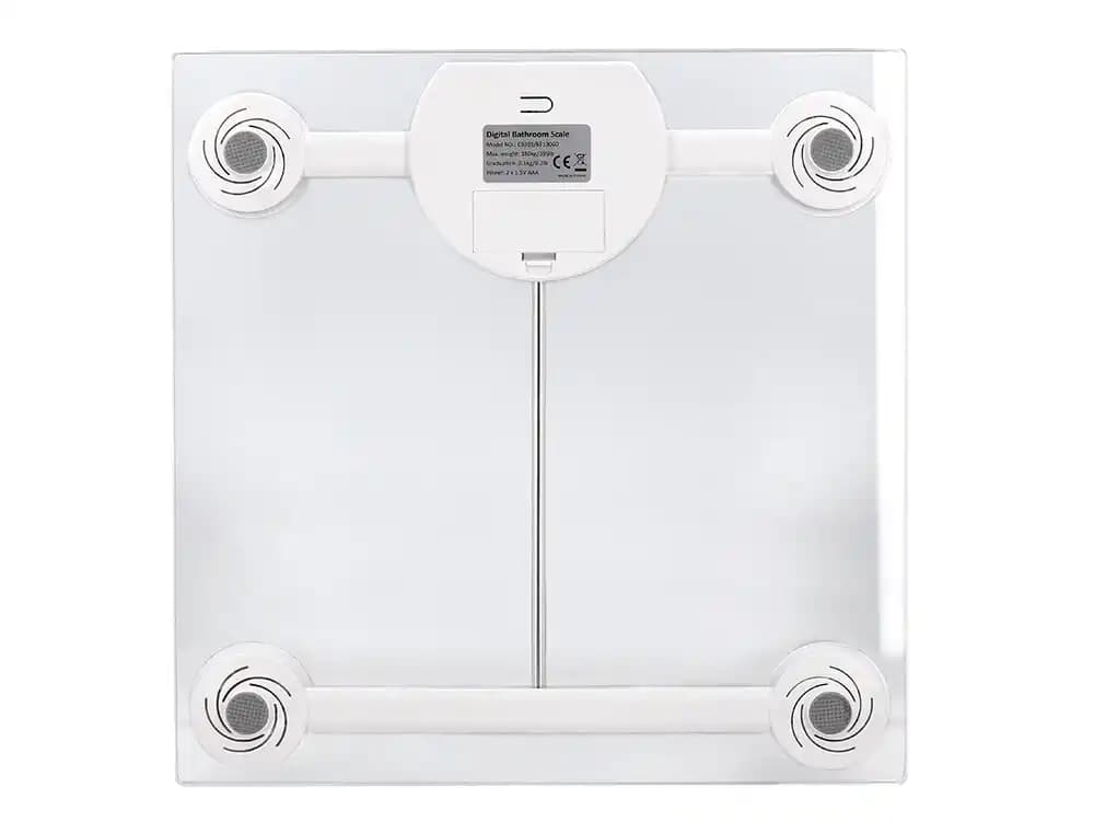 Bascula baño q-connect digital con pantalla lcd precision 100 gr capacidad de 5 kg a 180 kg 300x300x22mm