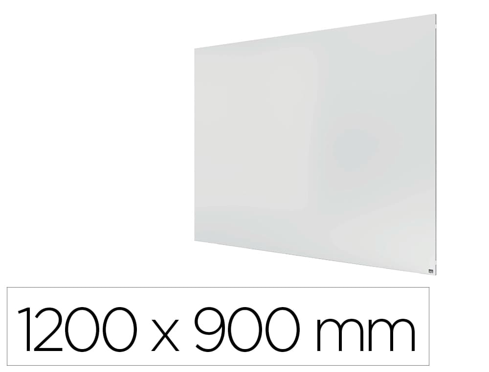 Nobo Pizarra blanca magnética Nobo Infinity de acero lacado y sin marco, 1200 × 900 mm, con montaje en la pared