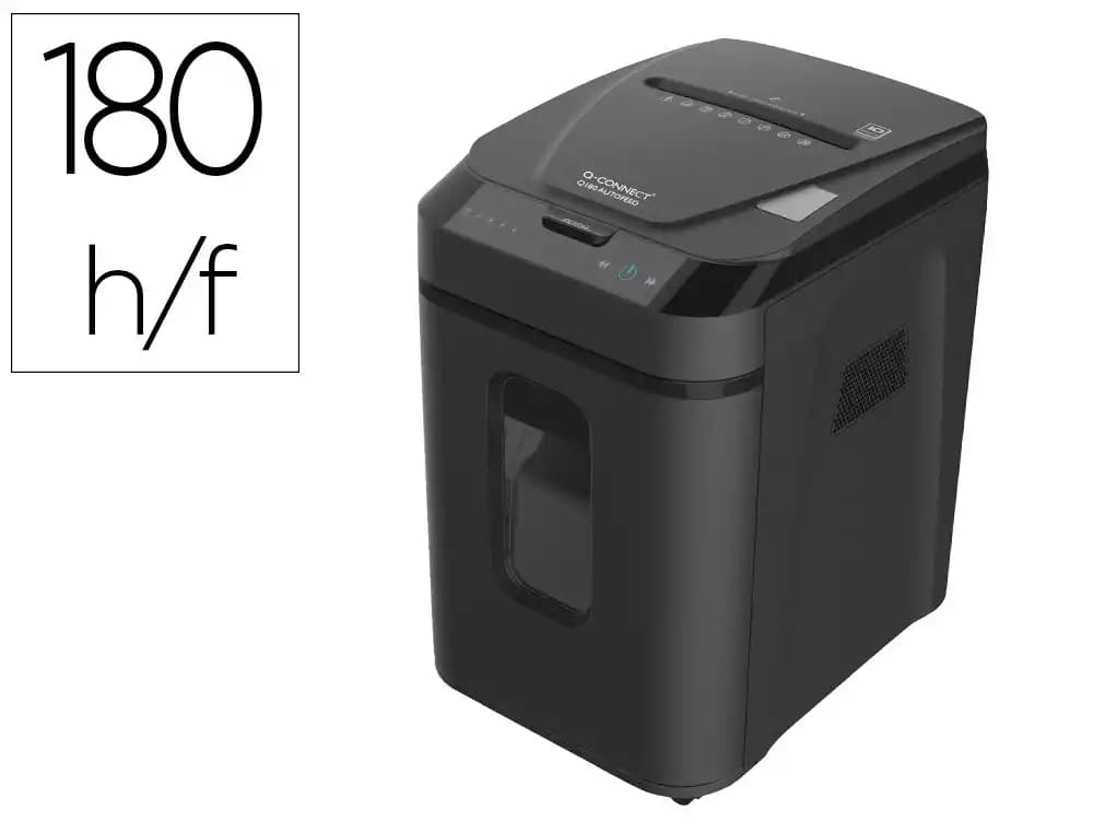 Q-connect Destructora de documentos q-connect capacidad corte 180 h auto / 10 h manual destruye grapas clips y tarjetas