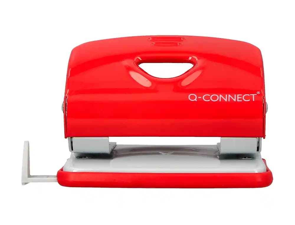 Taladrador q-connect kf14219 rojo abertura 2 mm capacidad 20 hojas