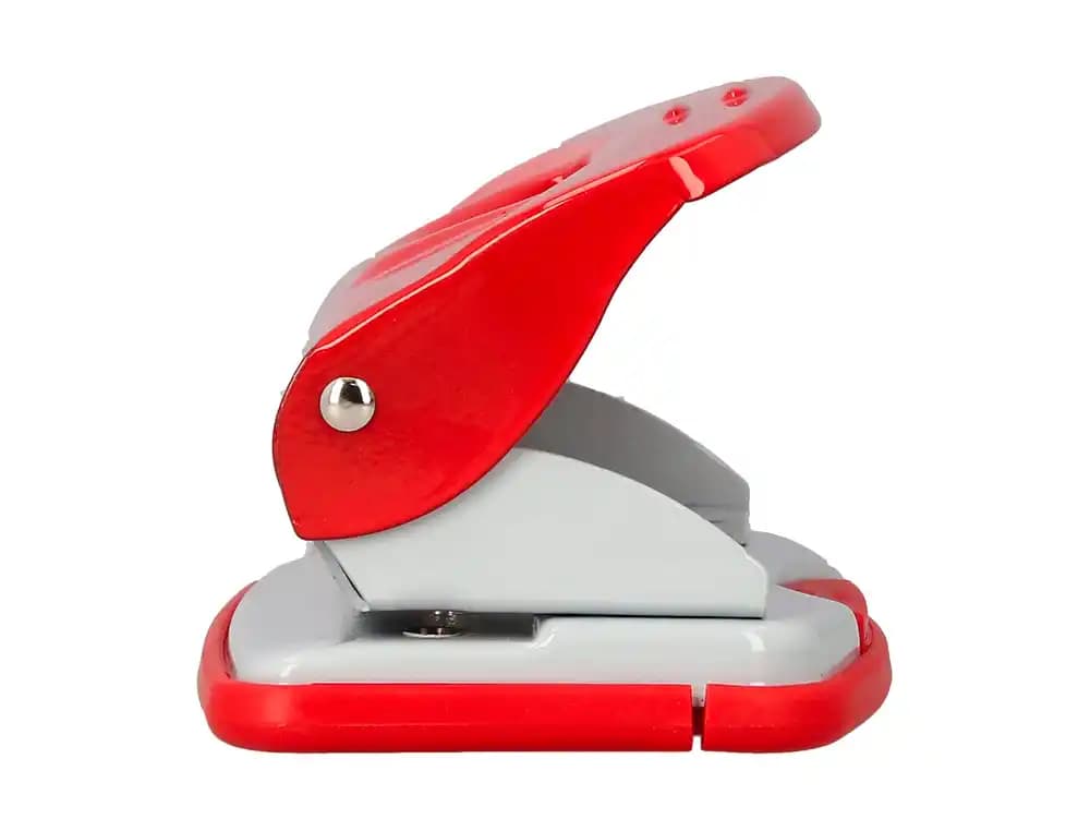 Taladrador q-connect kf14219 rojo abertura 2 mm capacidad 20 hojas