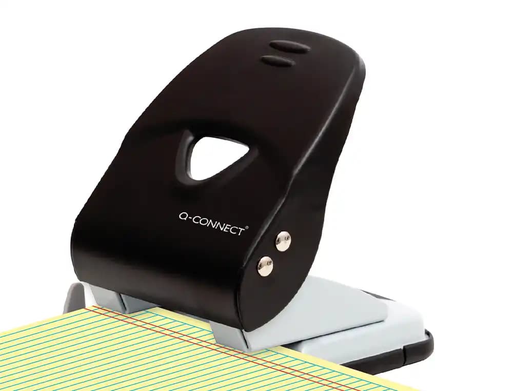Taladrador q-connect kf14221 2 taladros color negro abertura 3,5 mm capacidad 40 hojas