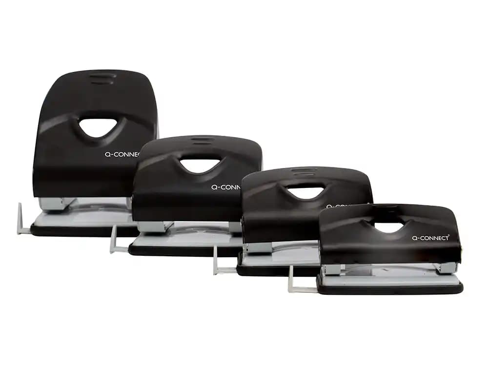 Taladrador q-connect kf14221 2 taladros color negro abertura 3,5 mm capacidad 40 hojas