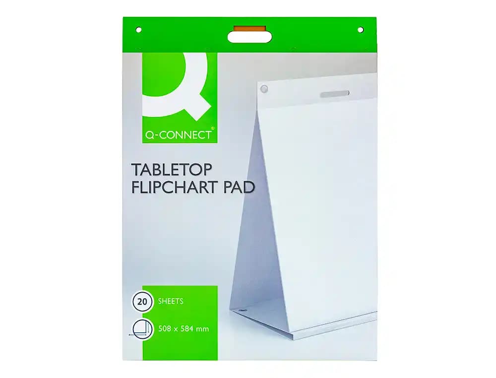 Bloc congreso q-connect liso autoadhesivo sobremesa 508x584 mm 20 hojas papel blanco de 75g/m2 fsc