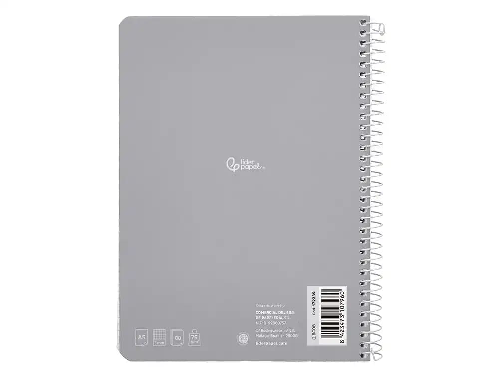 Cuaderno espiral liderpapel smart tapa blanda 80h cuadro 3mm con margen colores surtidos