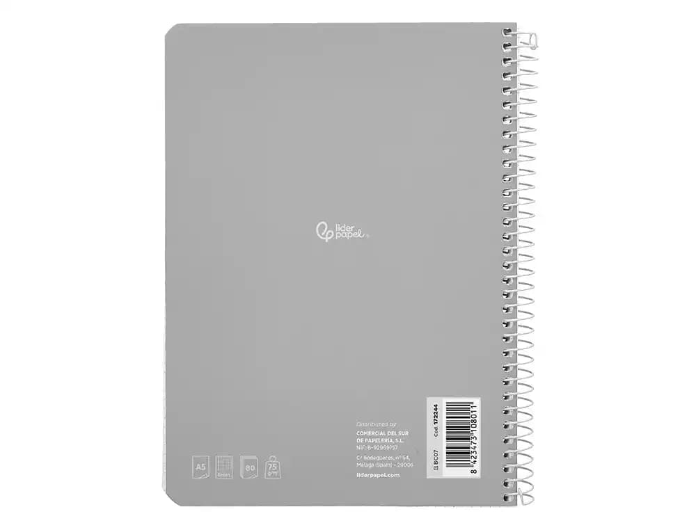 Cuaderno espiral liderpapel smart tapa blanda 80h cuadro 6mm con margen colores surtidos
