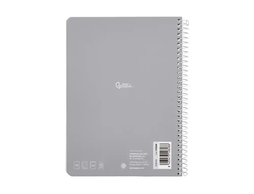 Cuaderno espiral liderpapel witty tapa dura 80h cuadro 8mm con margen colores surtidos