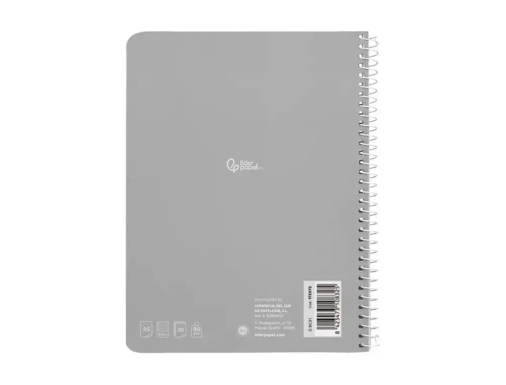 Cuaderno espiral liderpapel a5 witty tapa dura 80h 90gr pauta estrecha 2,5mm con margen colores surtidos