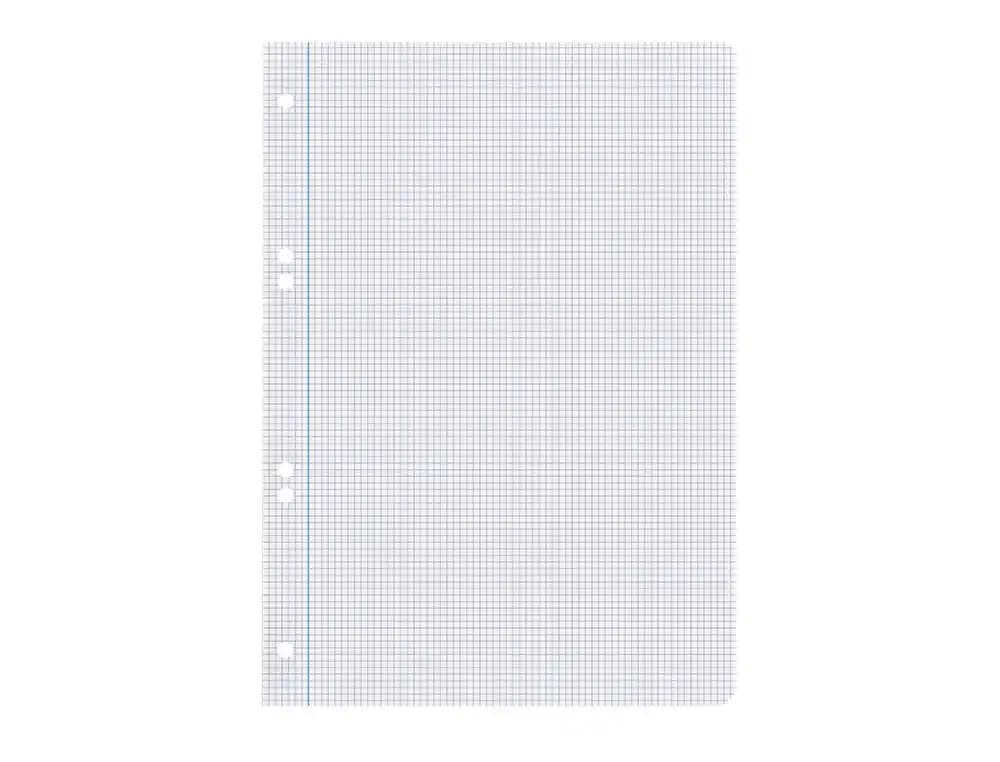 Recambio liderpapel a5 100 hojas 75gr cuadro 3mm con margen 6 taladros