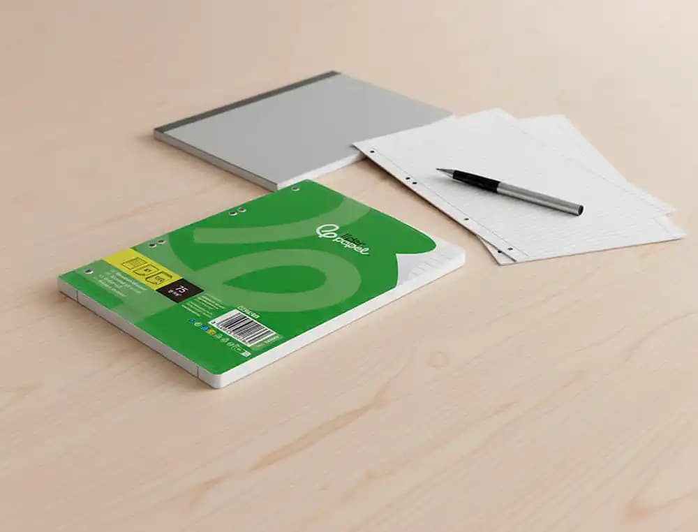 Recambio liderpapel din a5 100 hojas 75 gr horizontal con margen 6 taladros
