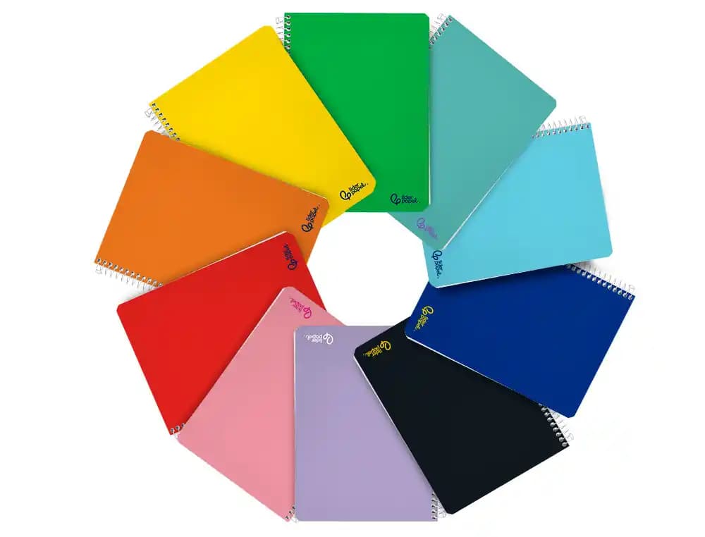 Cuaderno espiral liderpapel a4 micro smart tapa blanda 80h 75gr cuadro 5mm doble margen 4 taladros colores