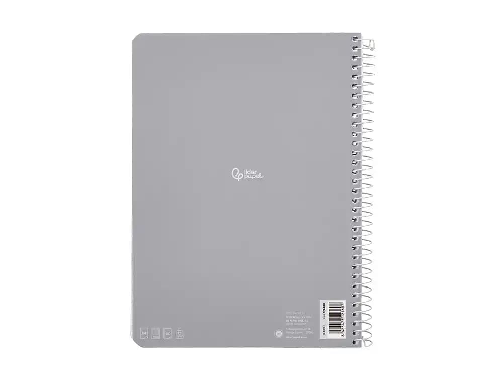 Cuaderno espiral liderpapel a4 micro smart tapa blanda 80h 75gr cuadro 5mm doble margen 4 taladros colores