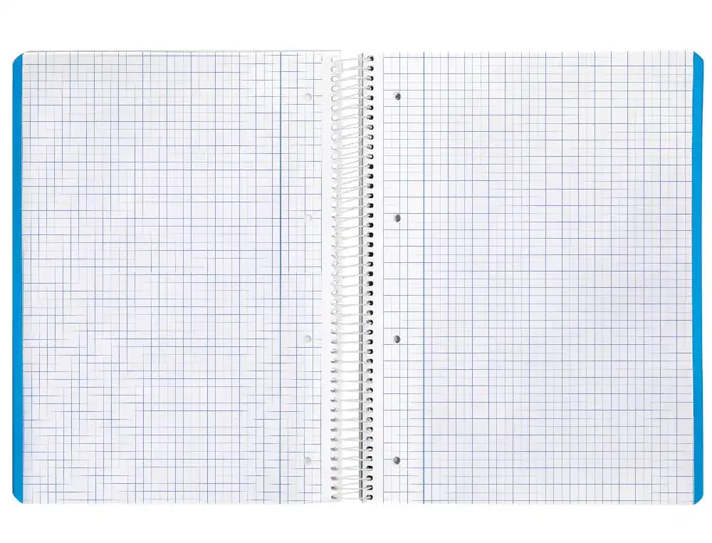 Cuaderno espiral liderpapel a4 micro smart tapa blanda 80h 75gr cuadro 5mm doble margen 4 taladros colores