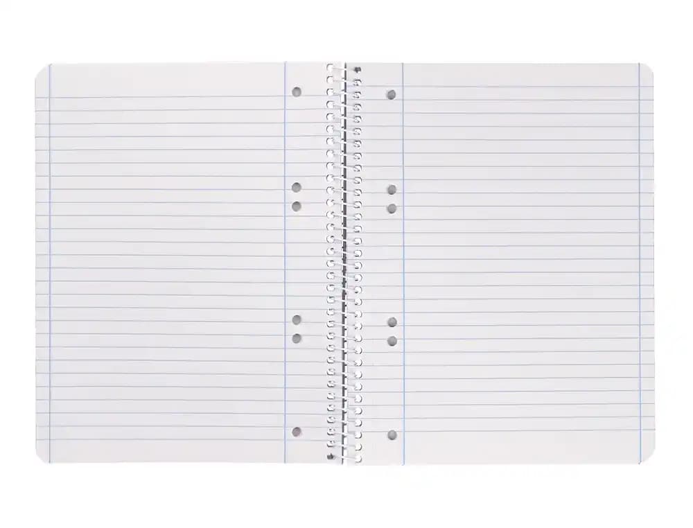 Cuaderno espiral liderpapel a5 micro smart tapa blanda 80h 75gr horizontal 7mm doble margen 6 taladros colores