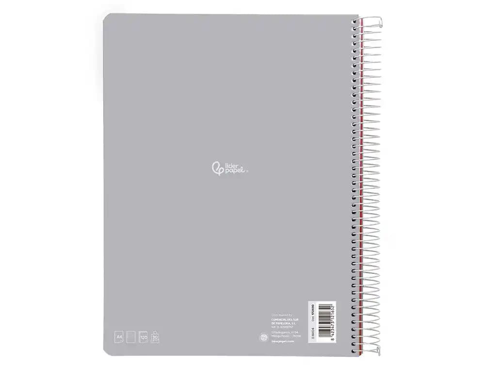 Cuaderno espiral liderpapel a4 micro witty tapa dura 120h 90gr horizontal 8mm 5 bandas 4 taladros colores surtidos