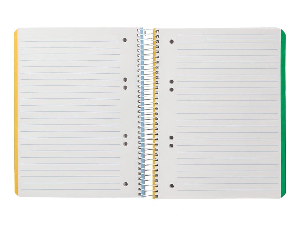 Cuaderno espiral liderpapel a5 micro witty tapa dura 120h 90gr horizontal 8mm 5 bandas 6 taladros colores surtidos
