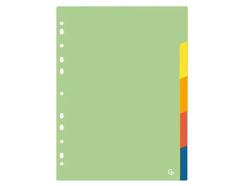 Separador liderpapel polipropileno juego de 5 separadores a4 multitaladro 500 micras