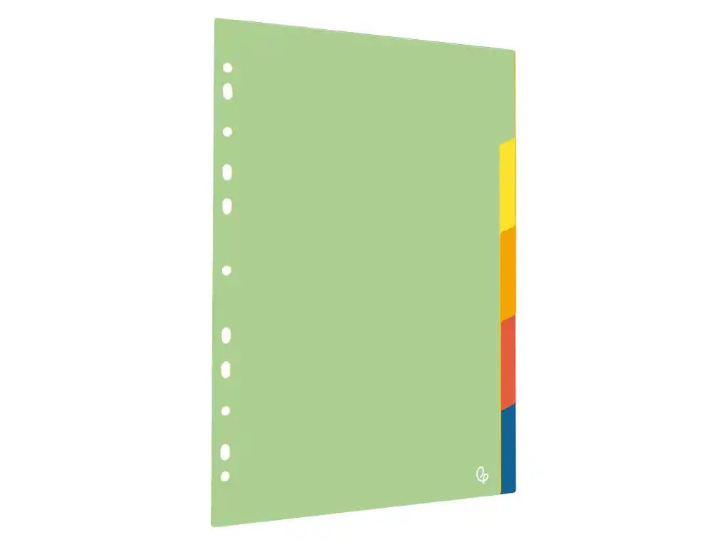 Separador liderpapel polipropileno juego de 5 separadores a4 multitaladro 500 micras