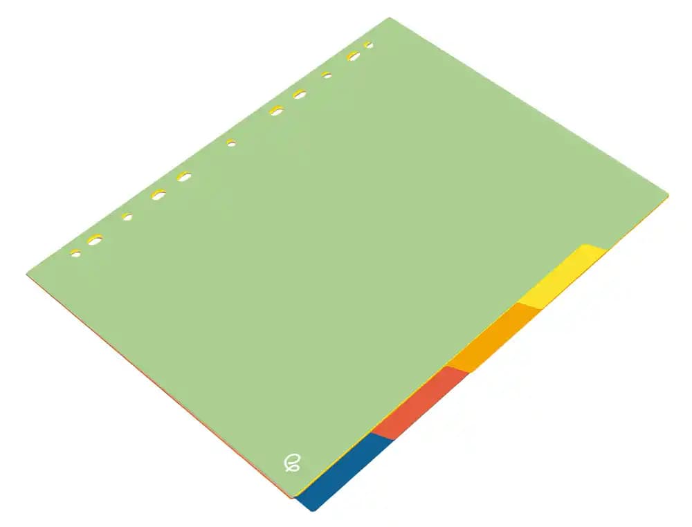 Separador liderpapel polipropileno juego de 5 separadores a4 multitaladro 500 micras