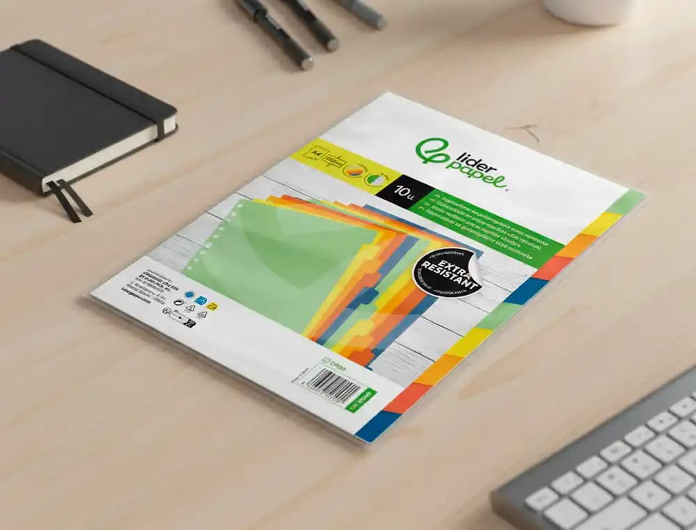 Separador liderpapel polipropileno juego de 10 separadores a4 multitaladro 500 micras