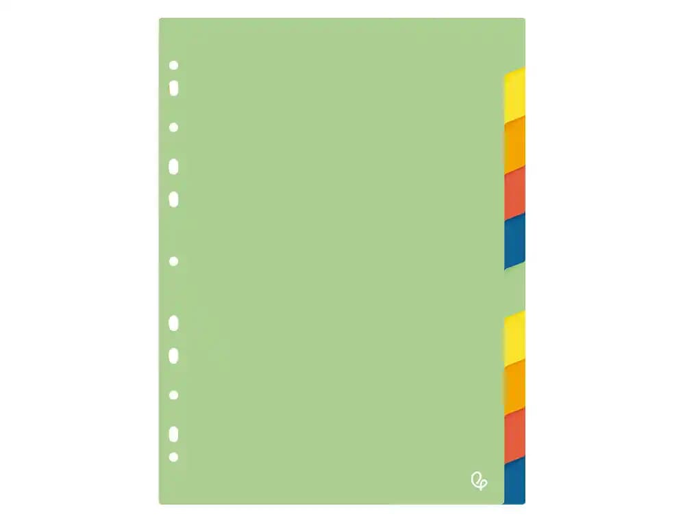 Separador liderpapel polipropileno juego de 10 separadores a4 multitaladro 500 micras