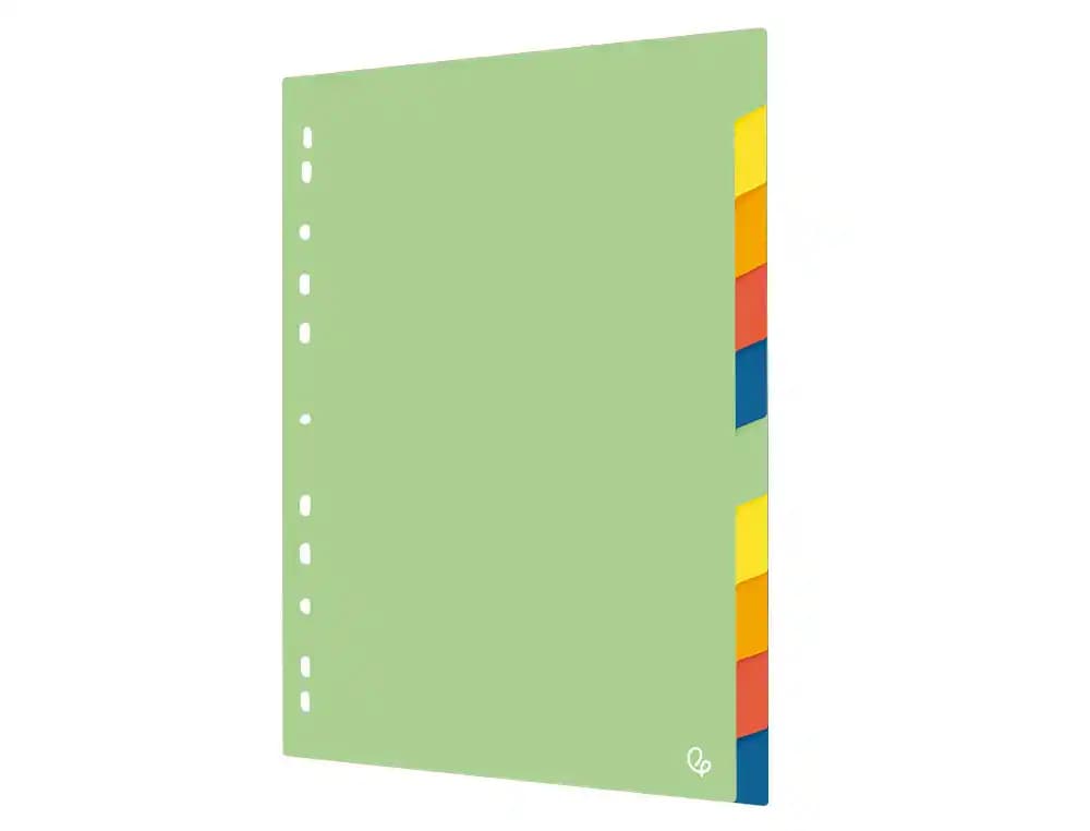 Separador liderpapel polipropileno juego de 10 separadores a4 multitaladro 500 micras