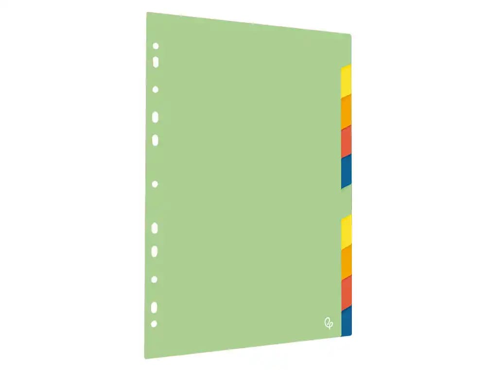 Separador liderpapel polipropileno juego de 10 separadores a4 multitaladro 500 micras