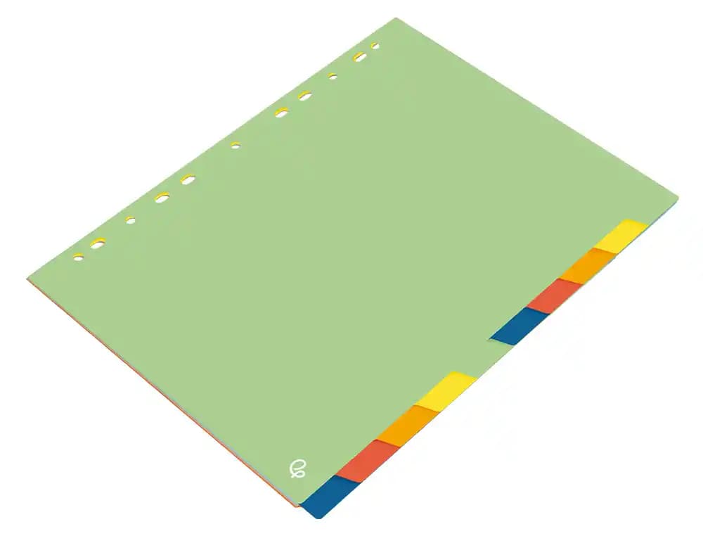 Separador liderpapel polipropileno juego de 10 separadores a4 multitaladro 500 micras