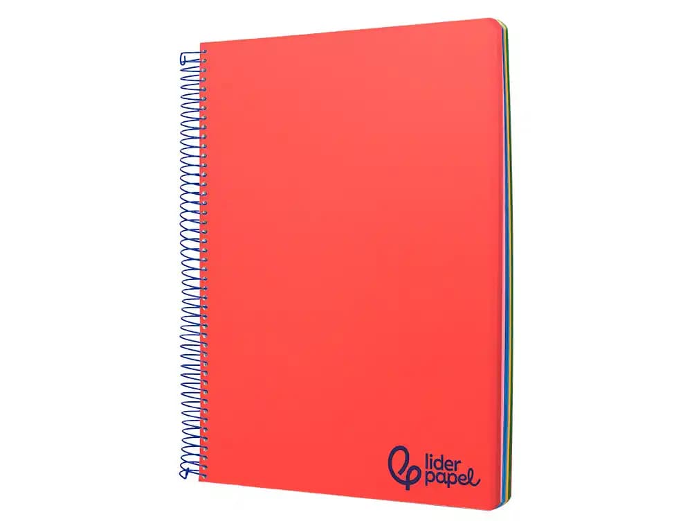 Cuaderno espiral liderpapel a4 micro wonder tapa plastico 120h 90gr horizontal 5 bandas 4 taladros colores