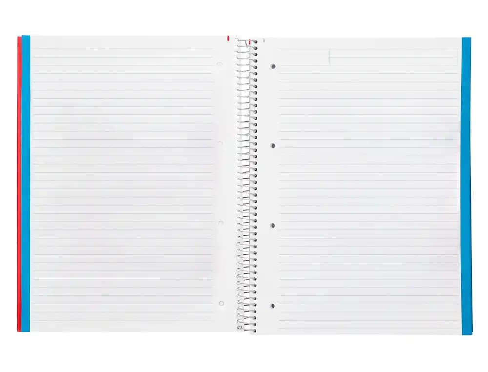 Cuaderno espiral liderpapel a4 micro wonder tapa plastico 120h 90gr horizontal 5 bandas 4 taladros colores