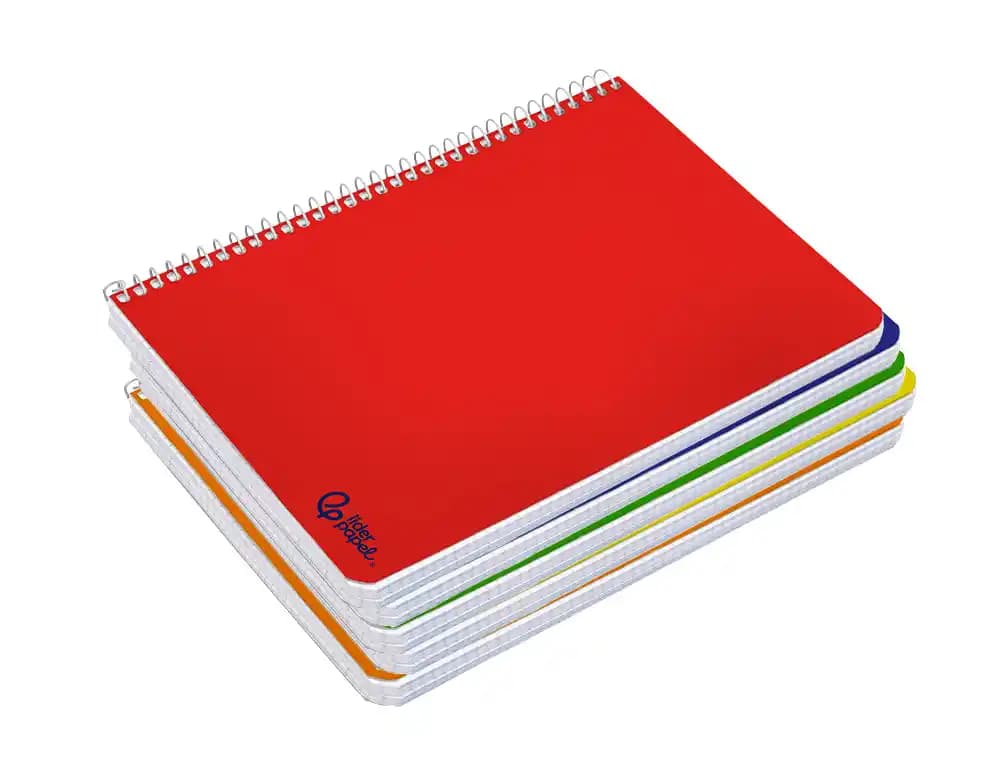 Cuaderno espiral liderpapel a4 smart tapa blanda 80h 75gr cuadro 4 mm con margen pack 5+1 colores surtidos