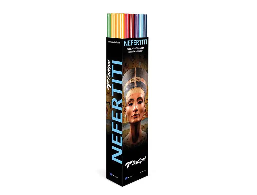Sadipal Papel kraft Sadipal nefertitis 1x3 m gramaje 65 gr expositor de 30 rollos colores surtidos