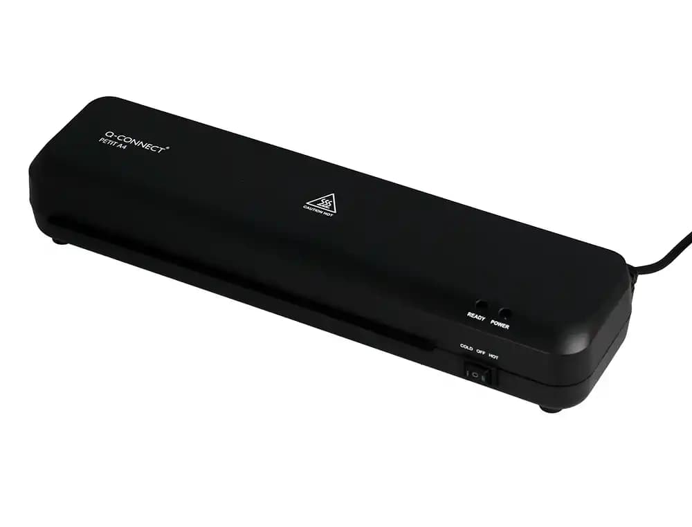 Plastificadora q-connect compacta kf19061 din a4 plastificado caliente/frio luces ready/power 2 rodillos