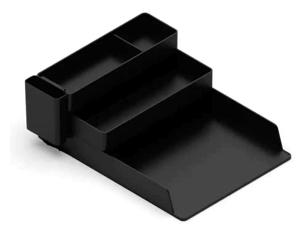Organizador de escritorio Q-Connect de plástico con 4 departamentos – Negro