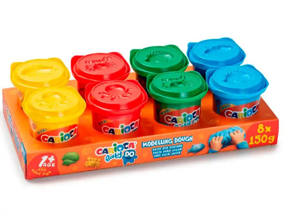 Carioca Pasta de modelar Carioca Baby Do, caja de 8 botes de 150 ml en colores surtidos