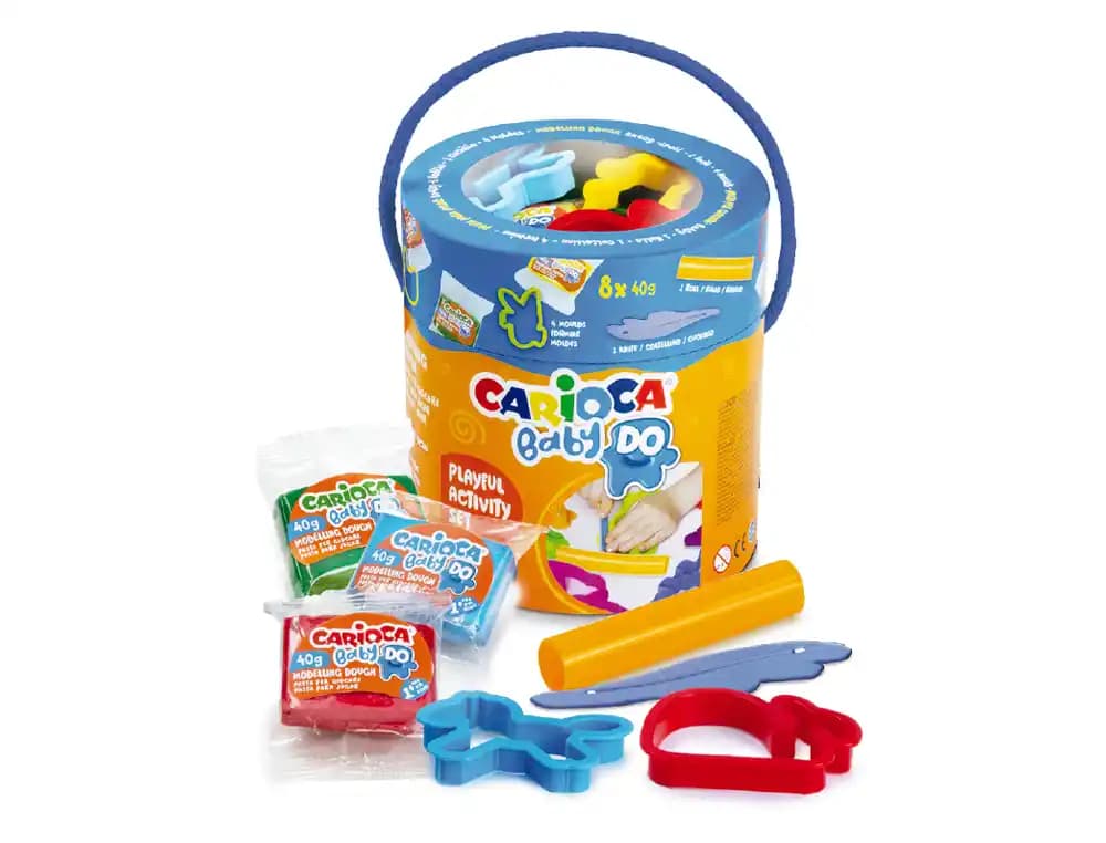 Carioca Pasta de modelar Carioca Baby Do, set de juego en cubo con 10 piezas de 40 g