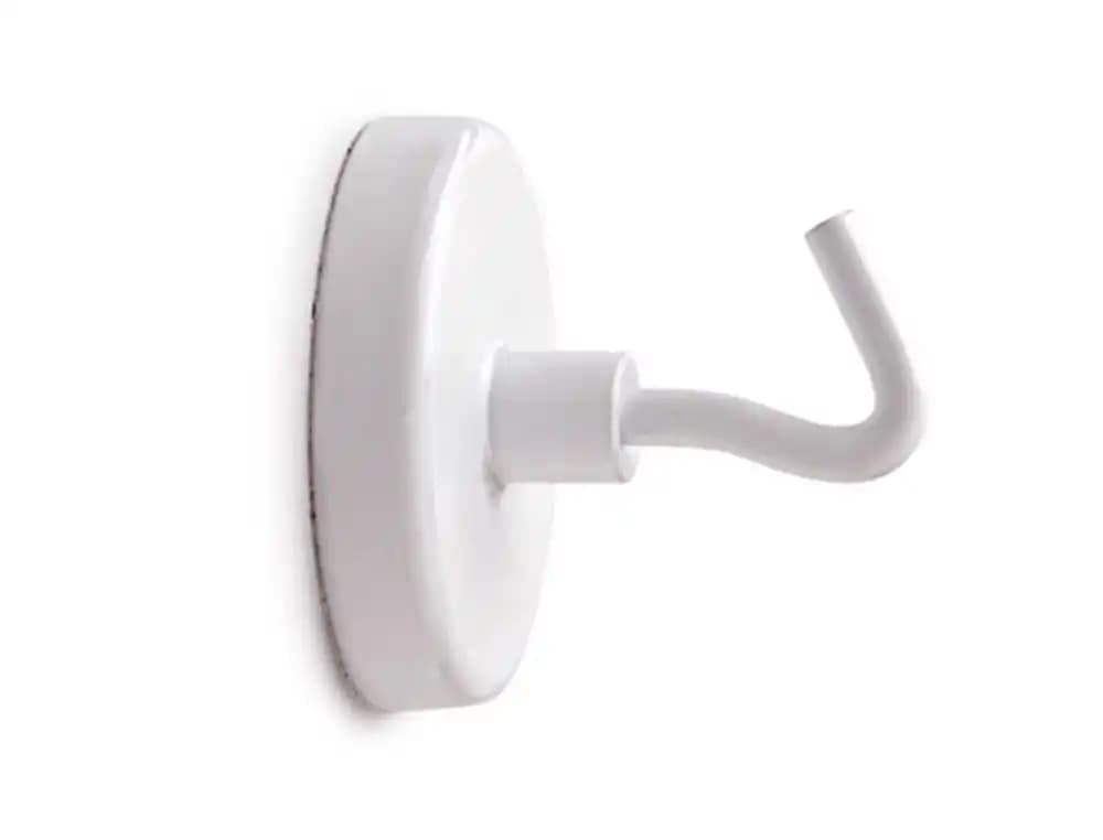 Maul Imán Maul de potencia con gancho 36 mm diámetro peso máximo 6 kg color blanco pack de 5 unidades