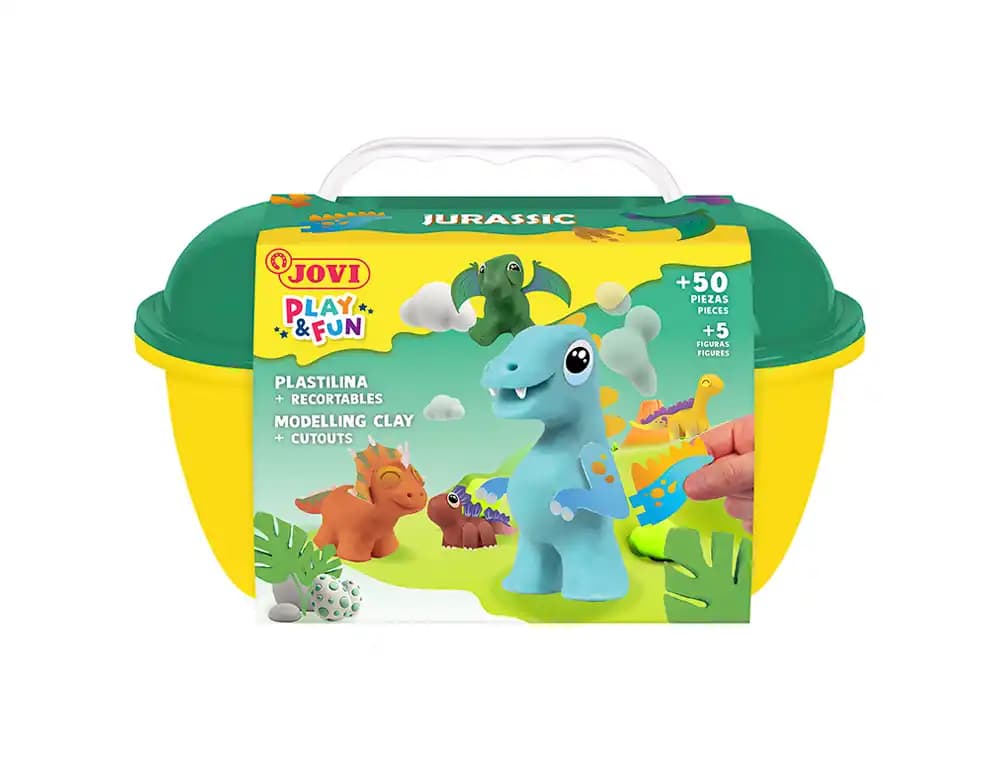 Jovi Plastilina Jovi Play & Fun, cofre temático con 24 barras de 15 g, 4 temas