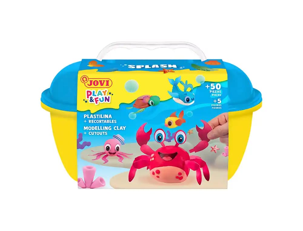 Plastilina Jovi Play & Fun, cofre temático con 24 barras de 15 g, 4 temas · Splash