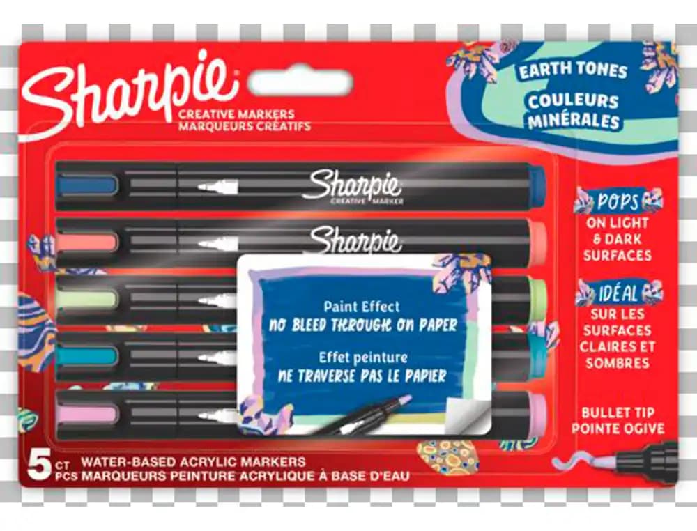 Sharpie Rotulador sharpie acrilico earth tones blister de 5 unidades colores surtidos